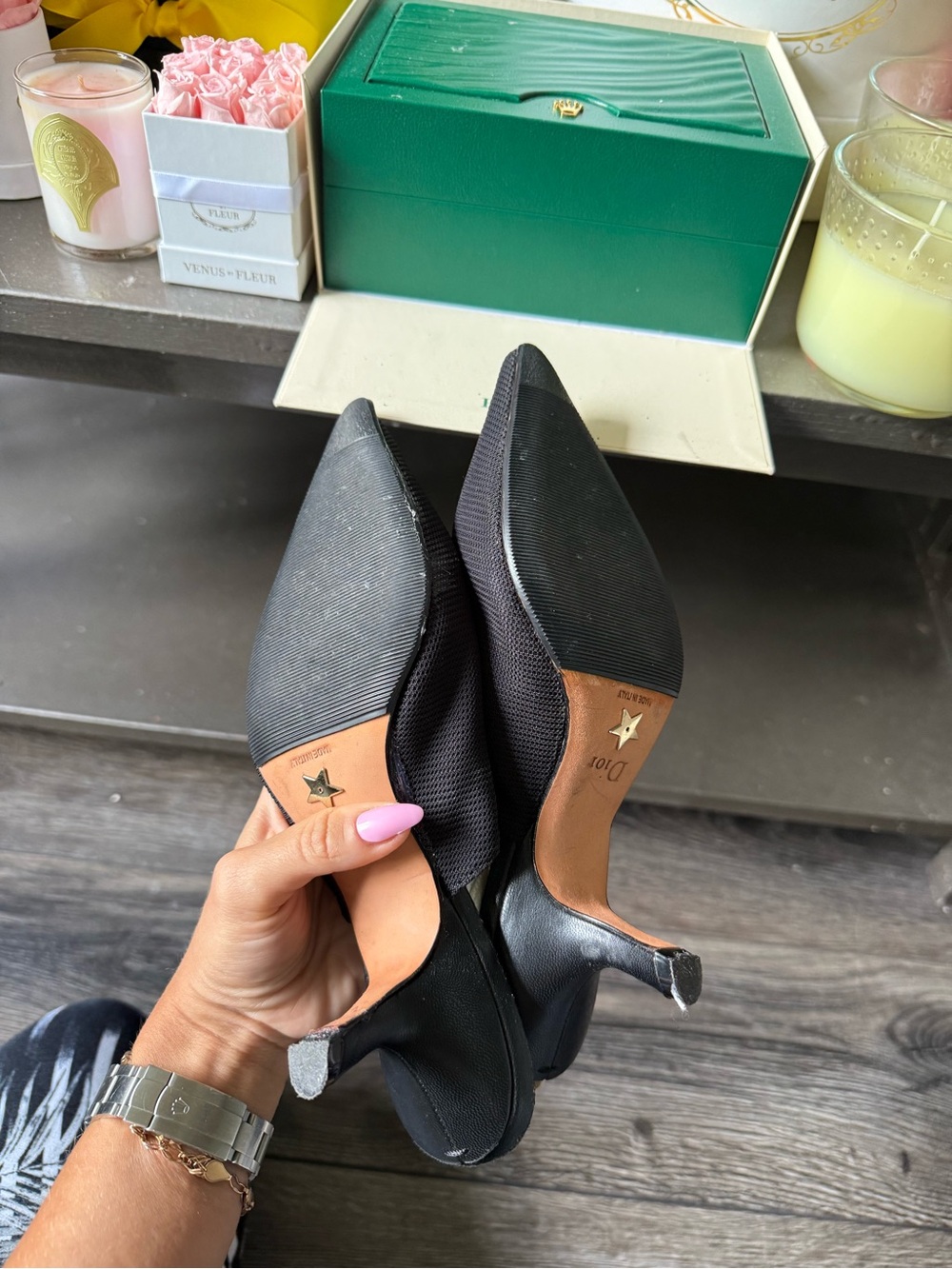 DIOR Black Pointed Slingback Heels J’adior kitten heel size 36 / 6 - Picture 11 of 13